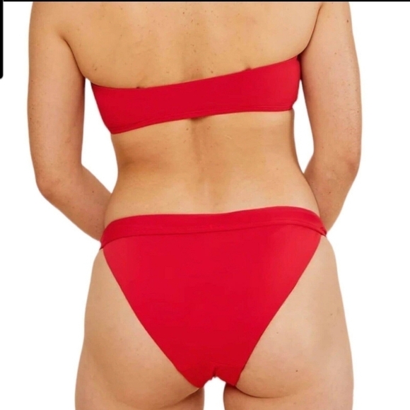 💚HP💚NWT Andie Swim The Banded Cheeky Bikini Bottom in Cherry Red 🍒 - Picture 2 of 7